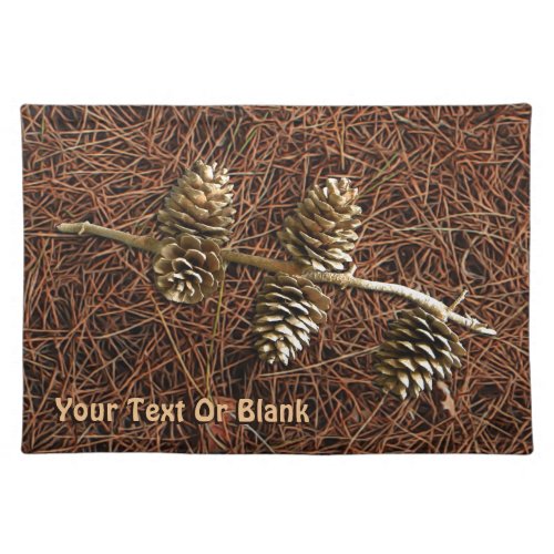 Pine Cones On Fallen Needles Cloth Placemat