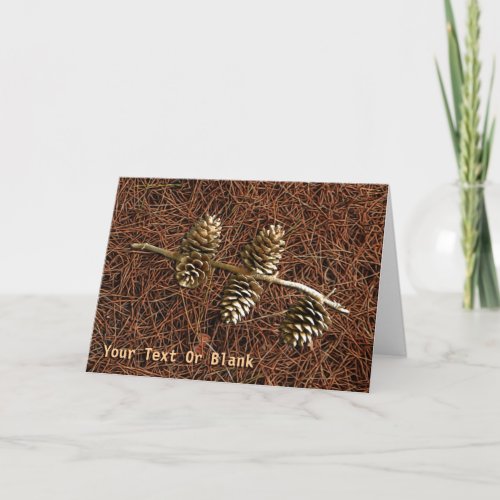 Pine Cones On Fallen Needles Holiday Card