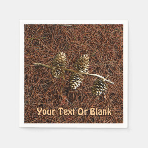 Pine Cones On Fallen Needles Paper Napkins