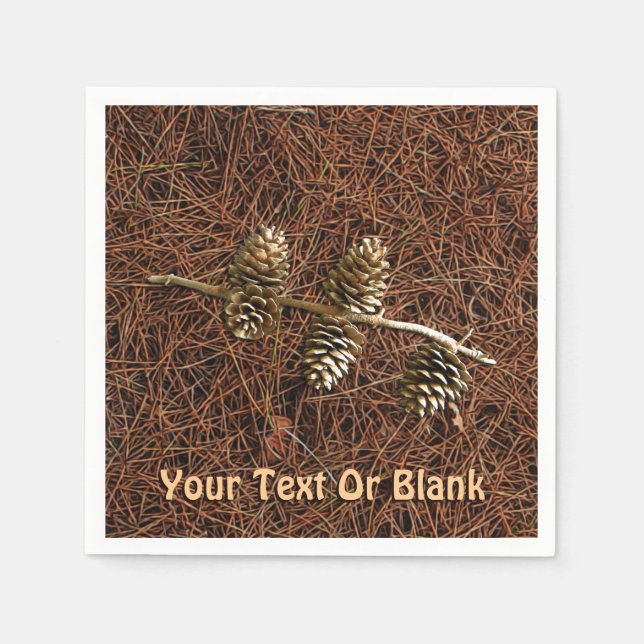 Pine Cones On Fallen Needles Paper Napkins (Front)