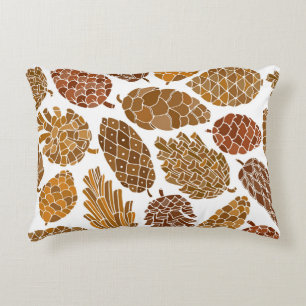 Pine cones pattern illustration. accent pillow