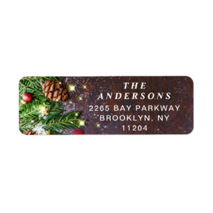 Pine Cones Rustic Holiday Return Address Label