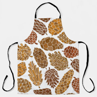 Pine cones seamless pattern apron