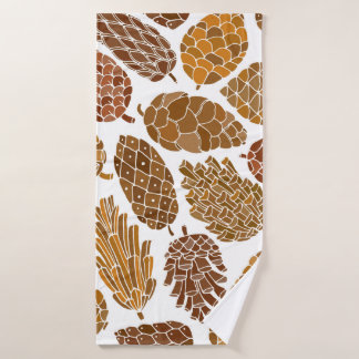 Pine cones seamless pattern bath towel