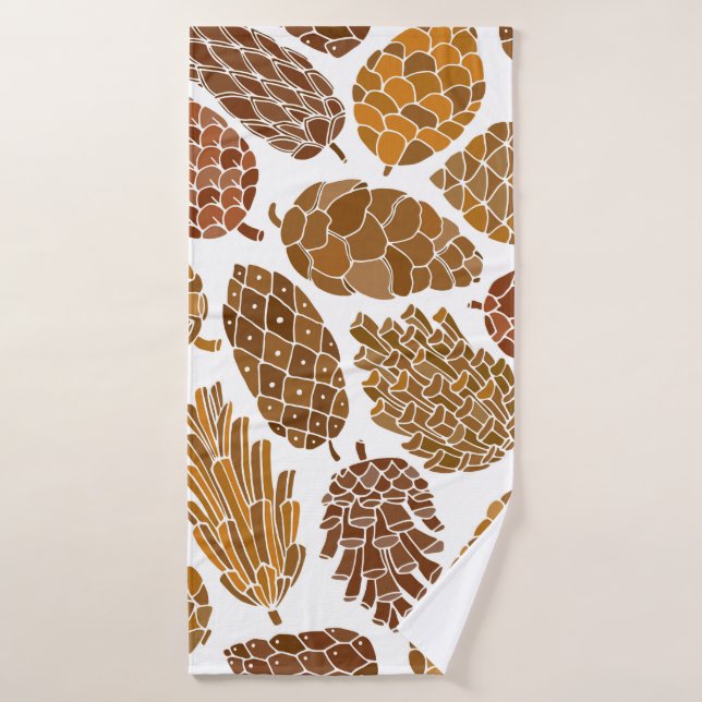 Pine cones seamless pattern bath towel (Bath Towel)