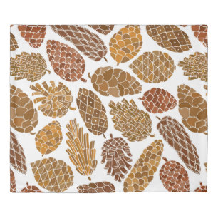 Pine cones seamless pattern duvet cover