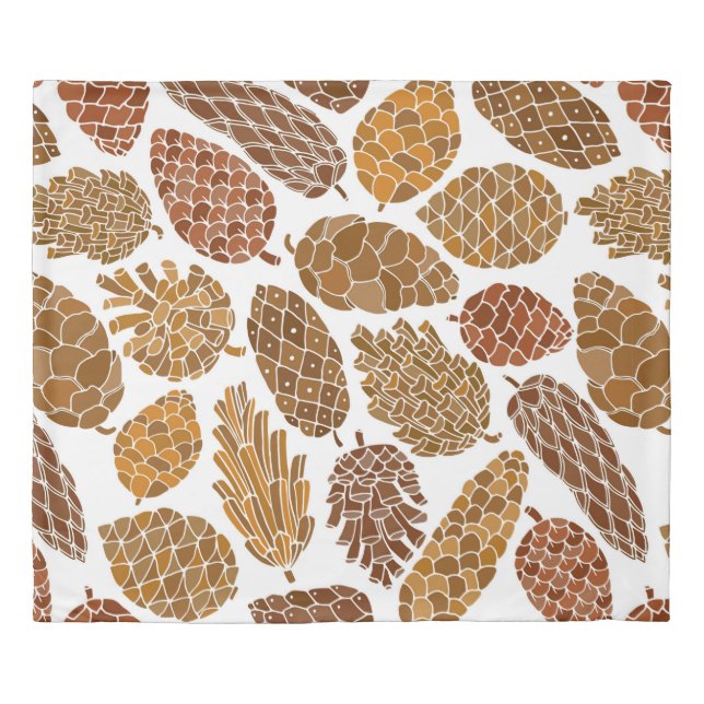 Pine cones seamless pattern duvet cover (Front)
