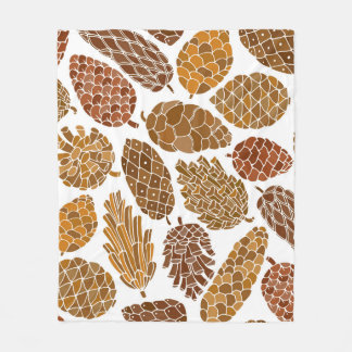Pine cones seamless pattern fleece blanket