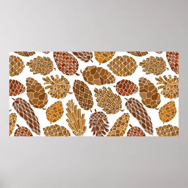 Pine cones seamless pattern poster (Front)