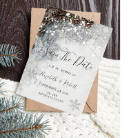 Pine Cones, Snowflakes Save The Date