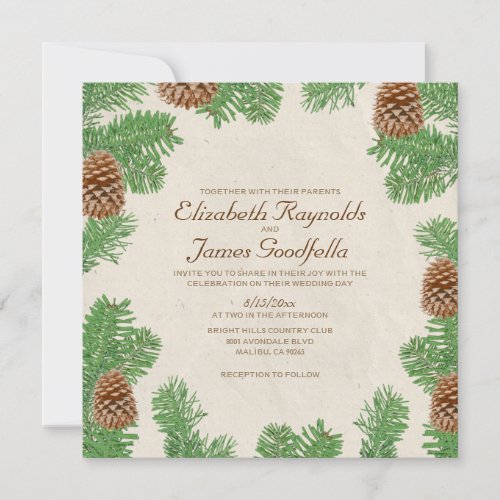 Pine Cones Wedding Invitations
