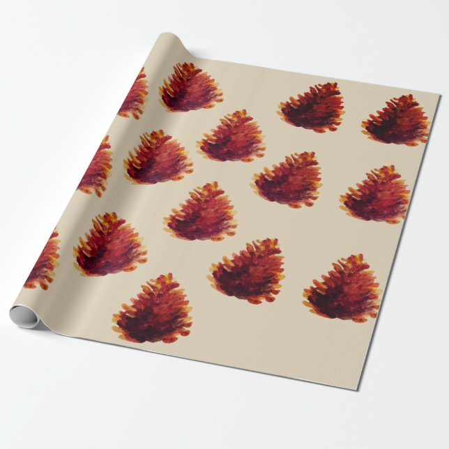 Pine Cones Wrapping Paper (Unrolled)