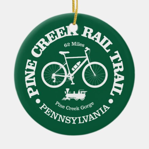 Pine Creek Rail Trail cycling Ceramic Ornament