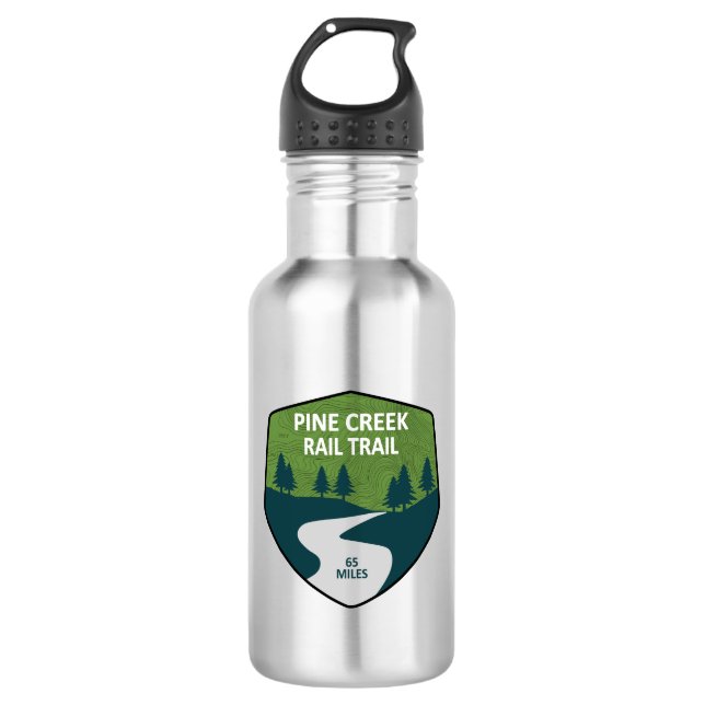 Pine Creek Rail Trail Stainless Steel Water Bottle (Front)