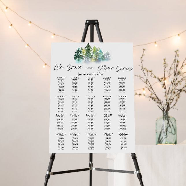 Pine Crest Wedding Invitation  Foam Board (In Situ (Stand))