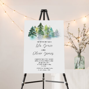 Pine Crest Wedding Invitation  Foam Board