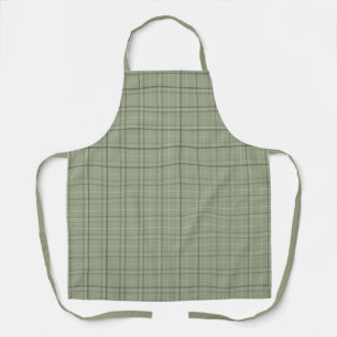 Pine Deer Plaid - sage green cabincore tartan. Apron