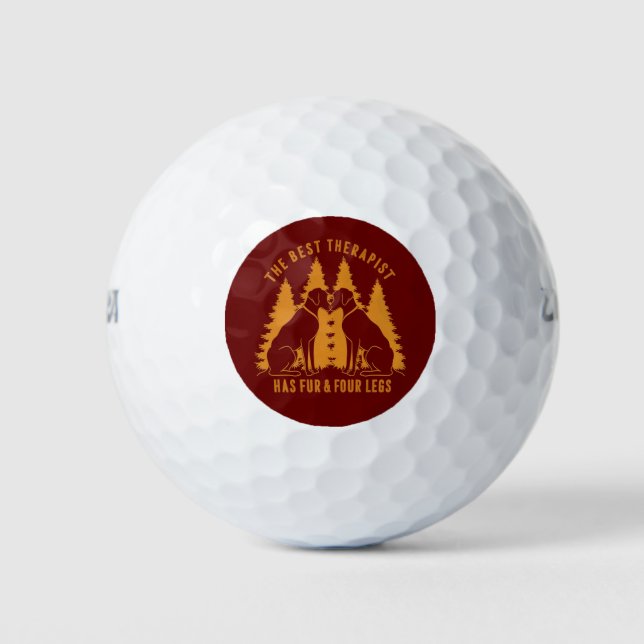 Pine Dogs: Serene Canine Bond Golf Balls (Front)