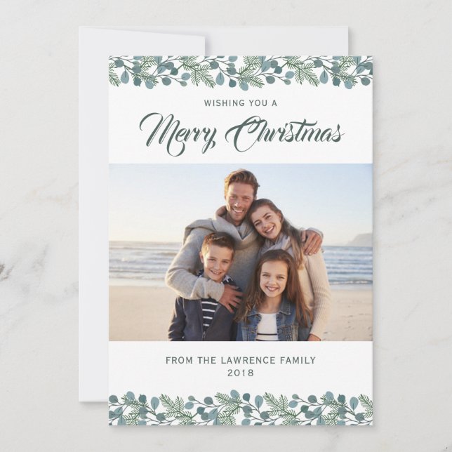 Pine Eucalyptus Foliage Christmas Holiday Photo (Front)