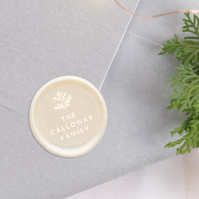 Pine & Family Name Elegant Wax Seal Sticker (The Wax Seal Sticker Mock-up)