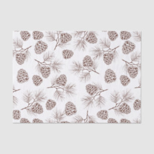 Pine fir christmas tree cedar spruce cones tissue paper