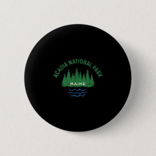 Pine forest acadia national park maine vintage button