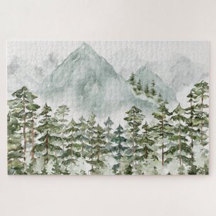 Pine Forest and Mountains Jigsaw Puzzle