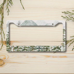 Pine Forest and Mountains License Plate Frame