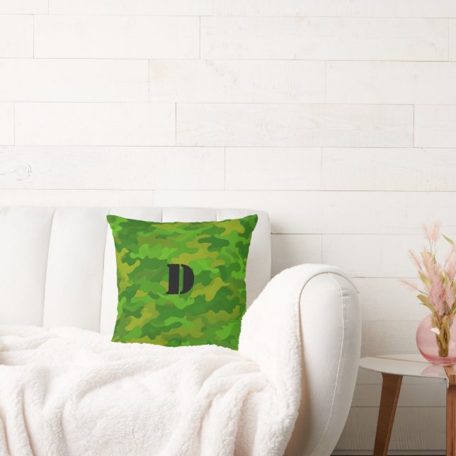 Pine Forest Camouflage Throw Pillow (Couch)