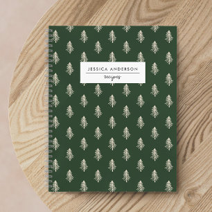 Pine Forest Family Name Holiday Recipe Notebook