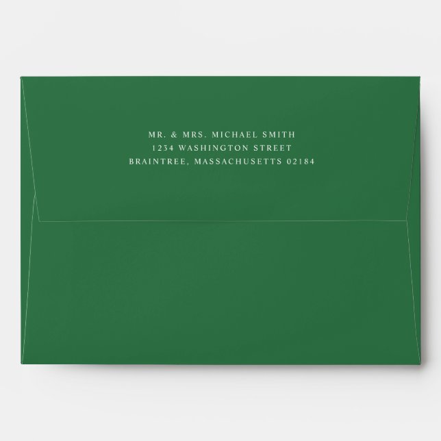 Pine Forest Green A7 Envelope with return address (Back (Top Flap))