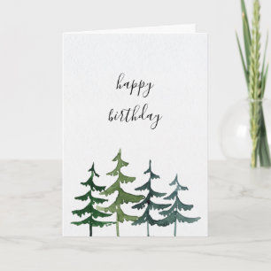 Pine Forest Happy Birthday Note Card