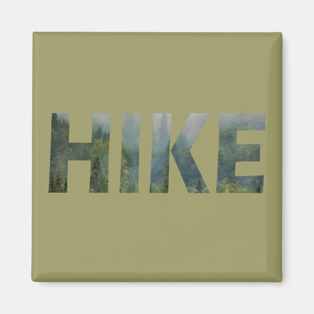 Pine forest hiking hike logo magnet (Front)