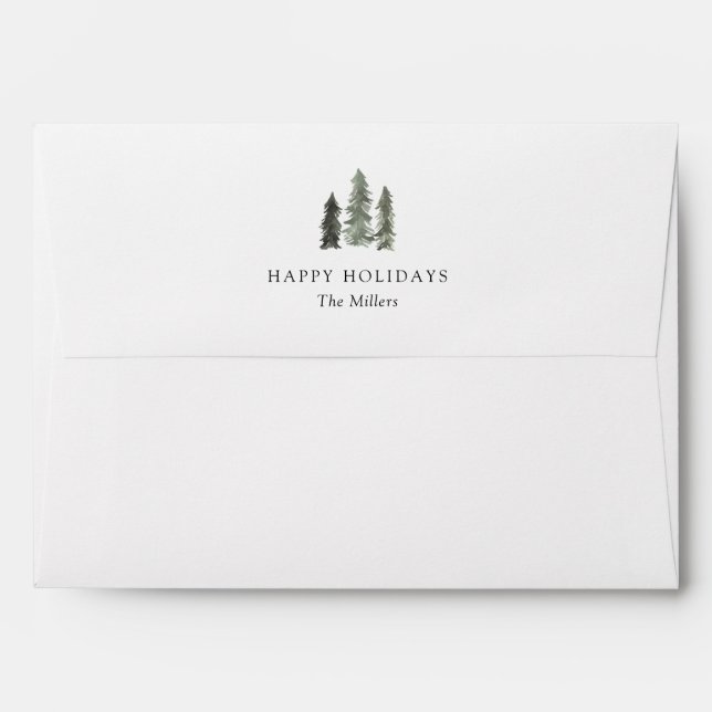 Pine Forest Holiday Envelope (Back (Top Flap))