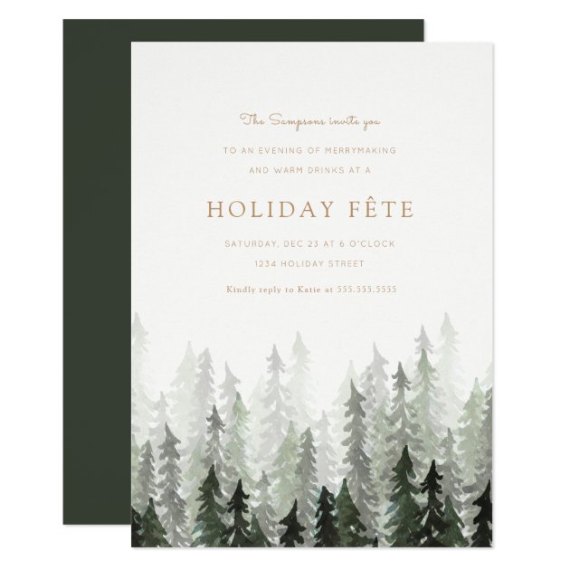 Pine Forest Holiday Party Invitations