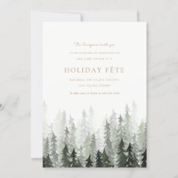 Pine Forest Holiday Party Invitations | Zazzle