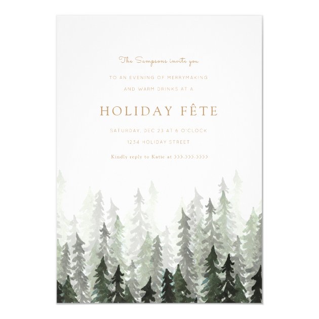 Pine Forest Holiday Party Invitations