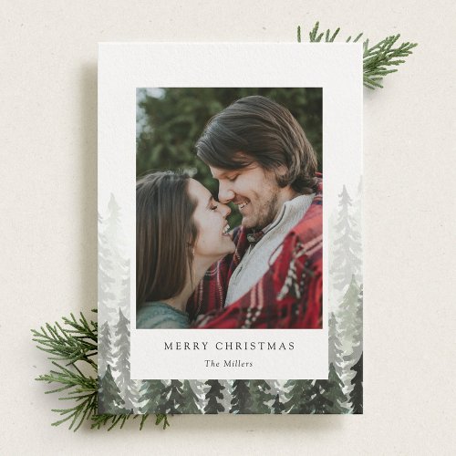 Pine Forest Holiday Photo Card