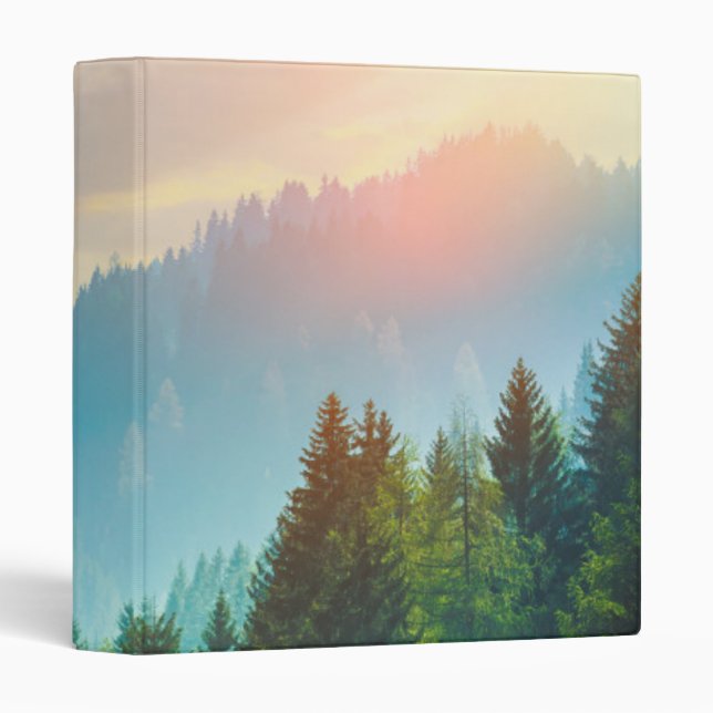 Pine Forest in the Dolomites, Italy 3 Ring Binder (Front/Spine)