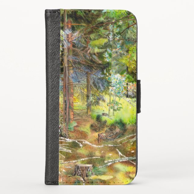 Pine forest iPhone wallet case (Front)