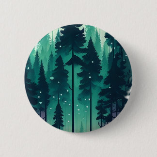 Pine Forest Landscape Button