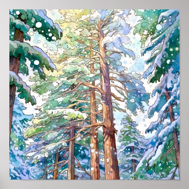 Pine Forest Landscape Home Decor Poster (Front)