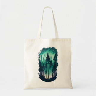 Pine Forest Landscape Tote Bag