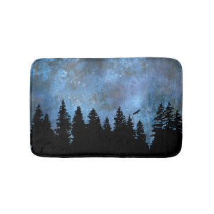 Pine Forest Night Bath Mat
