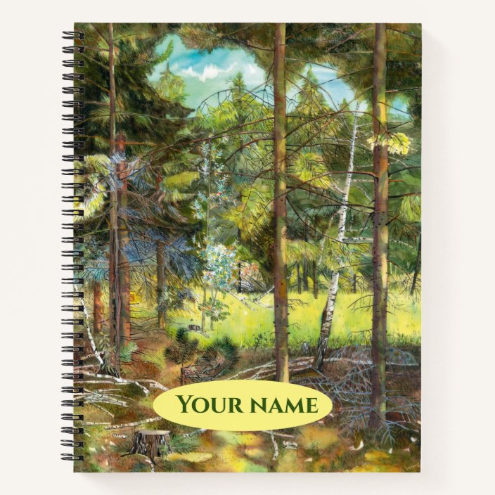 Pine Forest Painting Watercolor Notebook Zazzle Com