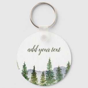 Pine Forest Personalized  Keychain