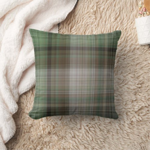 Pine Forest Plaid Throw Pillow