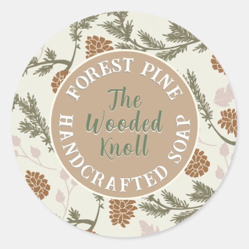 Pine Forest Print Green  Earth Soap Label