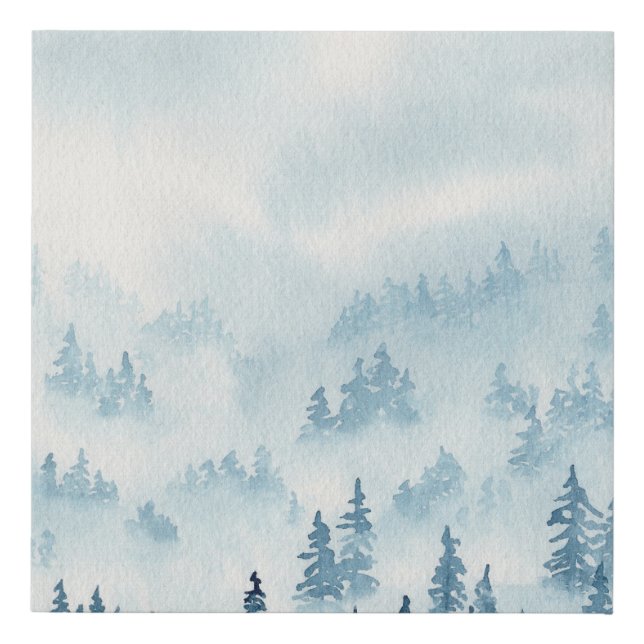 Pine Forest Under a Blanket of Snow Faux Canvas Print (Front)