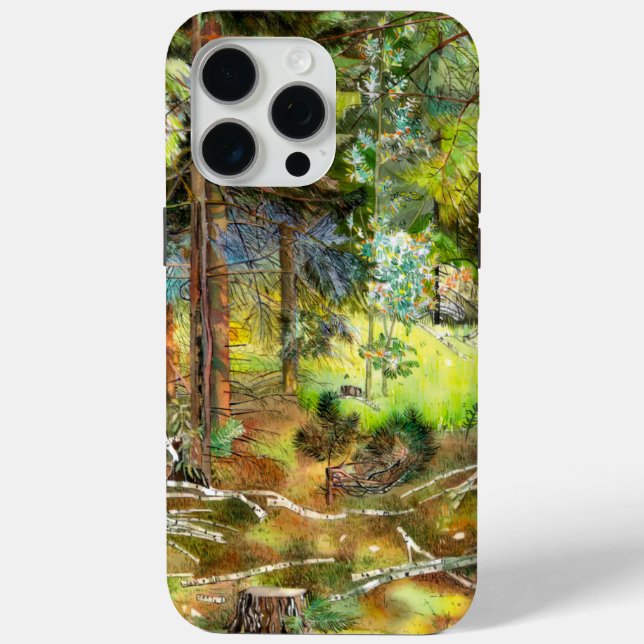 Pine forest watercolor Case-Mate iPhone case (Back)